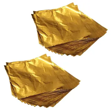 200pcs Aluminium Foil Paper Gold Foil Paper Wrapping Paper Gift Package  Orange Peel for Packaging Chocolate (Golden) - AliExpress