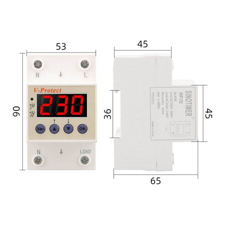 sinotimer-svp-722-40a-din-rail-adjustable-over-voltage-and-under-voltage-protective-device-protector