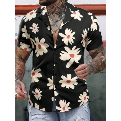 เสื้อฮาวายดอกไม้ฤดูร้อนสำหรับผู้ชายเสื้อ3d เสื้อชายหาดวันหยุดแขนสั้นโอเวอร์ไซส์เสื้อยืดลำลองผู้ชายเสื้อนอกวันหยุด Homme