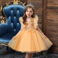 Childrens princess dress fluffy dress womens wedding dress Piano Performance Fluffy Dresses For Girls Children Clothing