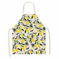 68x55cm Orange Lemon Pattern Aprons for Women Restaurant Chef Cooking Accessories Sleeveless Linen Kitchen Apron Delantal Aprons