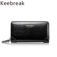 Men Double Zipper Long Clutch Purse Business Mens Multifunctional Wallet Hand Bags Vintage Soft PU Leather Small Male Clutches