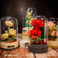 Immortal Flower Music Box Building Blocks Rose Bouquet Compatible with Lego Puzzle Assembled Toys Creative Decoration Gift Music Box toys