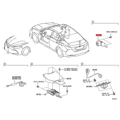 Car Front Surround View Camera 86790-33220 86790-52400 86790-35070 for Toyota Camry Aqua 4Runner Grille Assist Camera