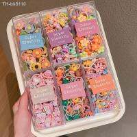 ☫✷ 30PCS Baby Girls Candy Cotto 2CM MIni Hair Ties For Kid Thumb Hairbands Soft Fashion Hair Accessories Acrylic Box