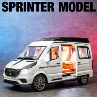 1:24ล้อแม็กรถบัส Sprinter MPV Van ล้อแม็กรถของเล่น D Iecast MPV รุ่นแสงเสียงดึงกลับเด็กของขวัญเด็กสำหรับของเล่น