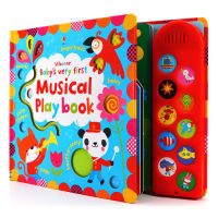 English original picture book baby S very first touch feely musical play book cardboard touch sound book flip book produced by Usborne