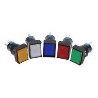 5Pcs 16Mm Push ปุ่ม Self-Reset Switch สี่เหลี่ยมผืนผ้า LED Light Momentary Switch Push ปุ่มสวิทช์ DC12VDC24V AC110V AC220V 24X18MM