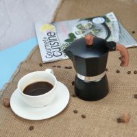 สีดำ 150 ml.  หม้อต้มกาแฟสด  มอคค่าพอท (MOKA POT) อลูมิเนียม 3 ถ้วย by ai