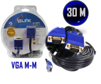 สาย VGA GLINK M-M เส้นใหญ่ 15P หัวทอง (สีดำ ) ความยาว 30 เมตร