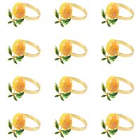 12 Pieces Lemon Napkin Rings Summer Napkin Holders Tropical Fruit Napkin Buckle Decor for Summer Birthday Wedding Party