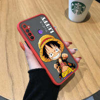 UCUC เคสโทรศัพท์สำหรับ Realme 5 5i 5S 6i ปลอกอ่อนการ์ตูนอนิเมะลูฟี่สำหรับชายมีน้ำค้างแข็งโปร่งใส Hard เคสใส่โทรศัพท์คลุมทั้งหมดกล้องป้องกันกรณี