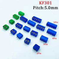 10Pcs KF301 2/3/4/5Pin Spliceable Plug-in Screw Wire Terminal Block KF301-2P KF301-3/4P Pitch 5.0mm Straight PCB Mount Connector Watering Systems Gard