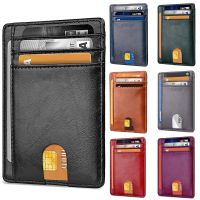 New Slim RFID Blocking Leather Wallet Credit ID Card Holder Purse Money Case for Men Women 2022 Fashion Bag Business Bag Wallets