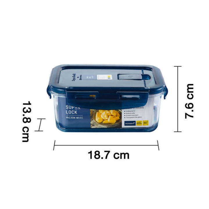 กล่องถนอมอาหาร-กล่องใส่อาหาร-เข้าไมโครเวฟได้-ความจุ-1-100-ml-ป้องกันเชื้อราและแบคทีเรีย-แบรนด์-super-lock-รุ่น-6889