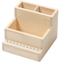 Wooden Organizer 10 Holes Cleaner Tool Countertop Space Saving Portable Small Convenient Durable Display For Home Use Salon Rectangle Nail Drill Bits Holder