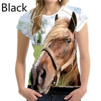 2023 newWomen T Shirt Cool Horse T-Shirts Summer Woman Tops Breathable Female Shirts For Girls Short Sleeved Tees