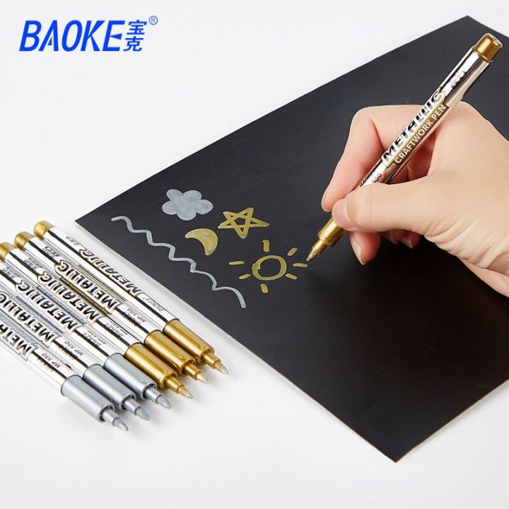 baoke-6-colors-metal-waterproof-permanent-paint-diy-marker-pens-multi-purpose-1-5mm-craftwork-pen-art-painting-student-supplies