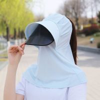 [COD] Neck protection sunscreen summer neck ice silk pullover hat sun anti-UV riding dust-proof tea picking