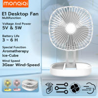 MonQiQi พัดลมกลางแจ้งในครัวเรือนอเนกประสงค์ E1 พัดลมพกพาไร้สาย usb fan พับได้ แขวนได้ แรงลม 3ระดับ พัดลมชาร์จแบตUSB พัดลม แบบพกพามินิพัดลม กรุงเทพฯ สต็อกพร้อม