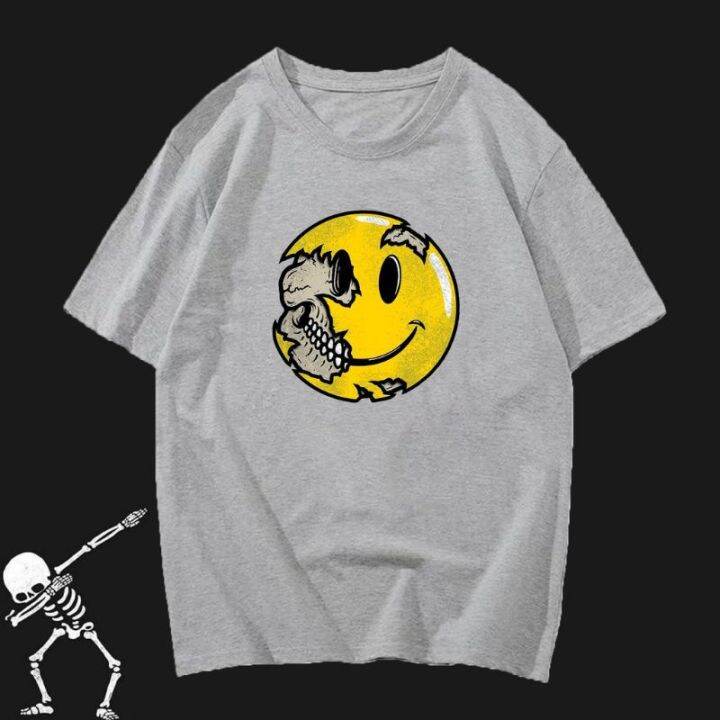 smiley-face-skull-print-tshirt-unisex-cotton