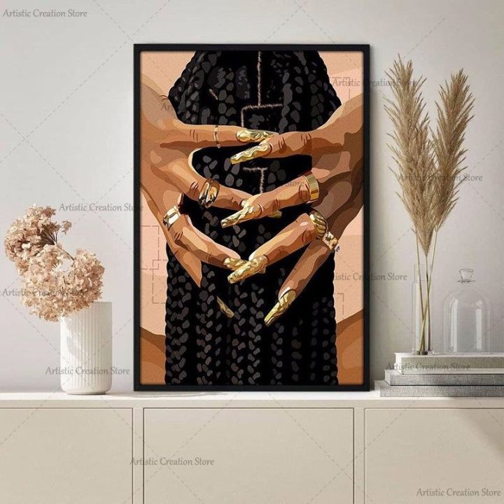 black-art-grillz-print-poster-african-black-woman-beautiful-nails-canvas-painting-pictures-living-room-beauty-salon-room-decor