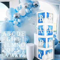 Transparent Box DIY Name Letter Balloon Box Childrens 1st Birthday Party Decorations Baptism Girls Boys Baby Shower Gifts