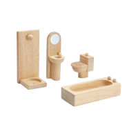 PlanToys Bathroom - Classic ของเล่นไม้ เฟอร์นิเจอร์บ้านตุ๊กตา ห้องน้ำ ประเภทบทบาทสมมุติ ของเล่นเด็ก 3 ขวบ