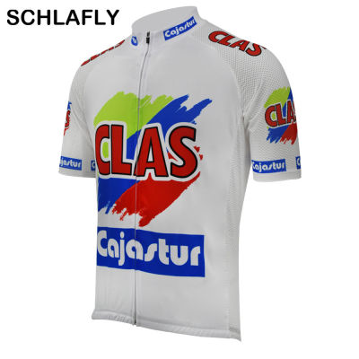ร้อนผู้ชาย Clas Cajastur ทีม1990สเปนขี่จักรยานย์เก่าสไตล์ฤดูร้อนแขนสั้นจักรยานสวมใส่ถนนย์ขี่จักรยานเสื้อผ้า S Chlafly