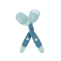 Children Learn To Eat Training Tableware Twist Fork Spoon Silicone Soft Spoon Babys Bendable Spoon Baby Eat Accesorios For Kids Bowl Fork Spoon Sets