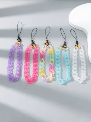 INS Mobile Phone Straps Colorful Cell Phone Lanyard Women Fashion Phone Chain Candy Color Mobile Phone Straps Anti-lost Phone Lanyard