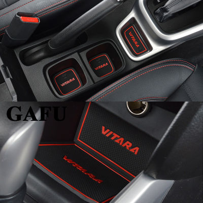 For 2015 2016 2017 Suzuki Vitara Gate Slot Pad Non-slip Cup Mats Anti Slip Door Groove Mat Stickers Car Accessories