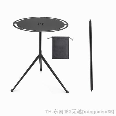 hyfvbu❇✳  Round Camping Table Load-bearing Telescopic Fishing with Pole Storage Outdoor