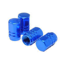 จุกวาล์วยางอลูมิเนียม 4 ชิ้น สีเงิน  Aluminum Tire Valve Cap 4pcs Set Blue