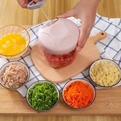 180/500/900ML Manual Meat Mincer Garlic Chopper Rotate Garlic Press Crusher Vegetable Onion Cutter Kitchen Cooking Accessories