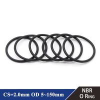 10/50Pcs NBR O Ring Gasket Thickness CS 2mm OD 5 150mm Nitrile Rubber Round O Type Corrosion Oil Resist Sealing Washer Black