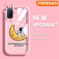 YIWESAN เคสสำหรับ OPPO A52 A72 A92 4G เคสลายการ์ตูนน่ารักเดินทางไปมนุษย์อวกาศดีไซน์ใหม่นิ่มเคสโทรศัพท์ซิลิโคนใสเลนส์กล้องถ่ายรูปเคสป้องกันแบบกันแรงสั่นสะเทือนกรอบใส