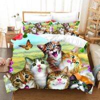 【hot】☎✐✎ Comforter Sets Cats And Printing Bed Cover 135x200cm Size Duvet Quilt 2/3 Piece Kids