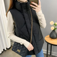 Autumn Winter Short Down Cotton Vest Jacket Women Wild Warm Gilet Coat Korean Fashion Sleeveless Waistcoat Black Chaleco Mujer