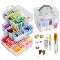 【CC】 1Box Embroidery Thread Floss Set 150 Colors Threads Scissors Needles Household Sewing Accessories
