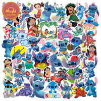 MUYA 50Pcs Lilo &amp; Stitch สติกเกอร์ลายอะนิเมะสำหรับแล็ปท็อปกระเป๋าเดินทางการ์ตูนสติ๊กเกอร์กราฟฟิตีสำหรับเด็ก