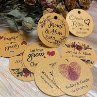 hot【cw】 ABC-100 Custom Tag Wedding Favors Tags  Paper -Yor text name logo Perforated Personalized