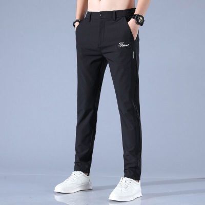 2023 Summer Golf Embroidered Elastic Fashion Casual Pants Men Breathable Men Slim Fit Golf Wear Towels