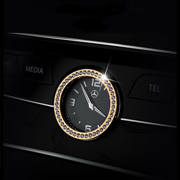สำหรับ-benz-c-e-s-class-w205-w213-w222คริสตัลสไตล์รถศูนย์ด้านหน้านาฬิกาแหวนฝาครอบรถอุปกรณ์ตกแต่งภายใน