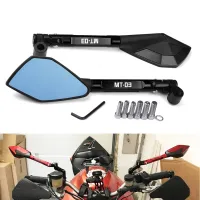 Motorcycle Bluish Reverse Side Mirrors Motorbike Rear view Mirrors For Yamaha MT03 MT-03 MT 03 2015 2016 2017 2018 2019 2020