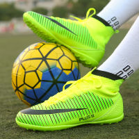 Men Football Soccer Boots Athletic Soccer Shoes 2019 New Leather Big Size High Top Soccer Cleats Training Football Sneaker Man