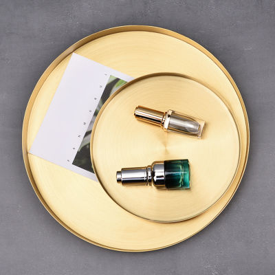 Kitchen Stainless Steel Storage Tray Space Saving Organizer Jewelry Display Plate RoundShape Multifunctional Bathroom Gold лоток