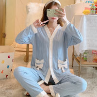 Pijama Set Womens Sleepwear Tops Long Pyjamas Set Autumn Winter Homewear Women Casual Sleepwear Nightwear Pajama Sets Pyjama