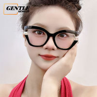 (GENTLE MOSCOT)แฟชั่นเพิร์ลแว่นตาสีลูกกวาดไม่สม่ำเสมอใหม่ป้องกันรังสีแว่นตาขนาดใหญ่สำหรับผู้หญิง