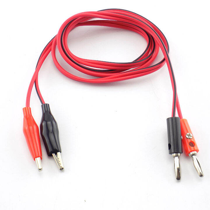 1 Pair Alligator Clip to AV 4mm Banana Plug Electrical Clamp Test Cable